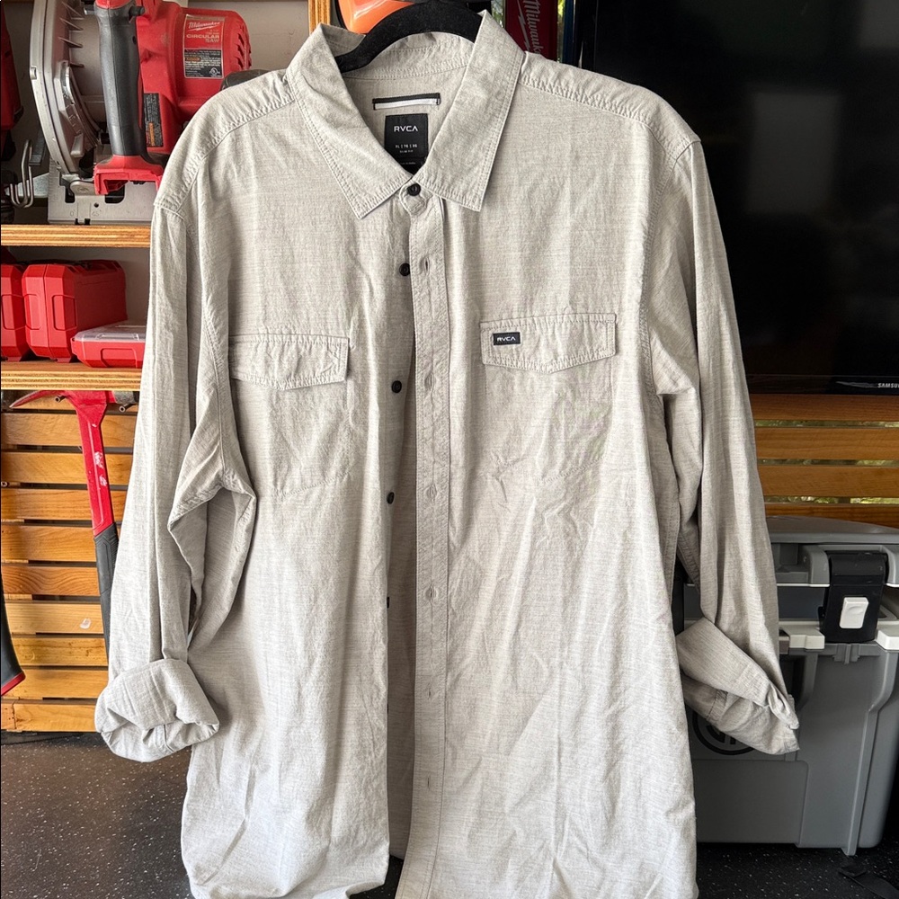 RVCA Men's Light Gray Shirt Jacket